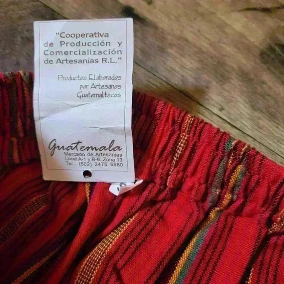 NWT Handmade 100% Cotton Guatemalan Drawstring Pants Size Small - Picture 9 of 9